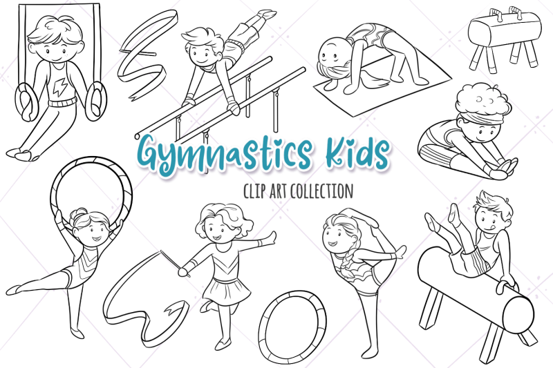 gymnastics-kids-digital-stamps