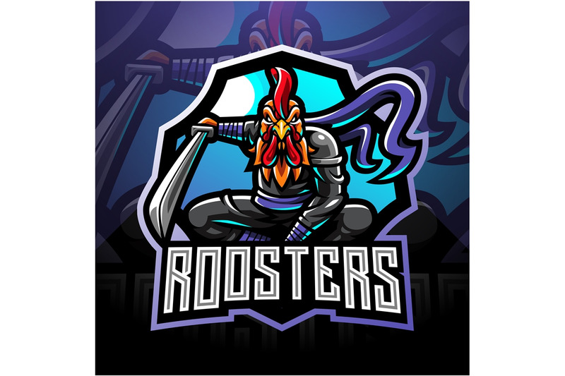 ninja-rooster-esport-mascot-logo