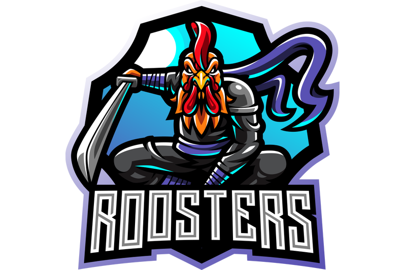 ninja-rooster-esport-mascot-logo