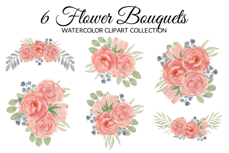 peach-rose-flower-watercolor-clipart-collection