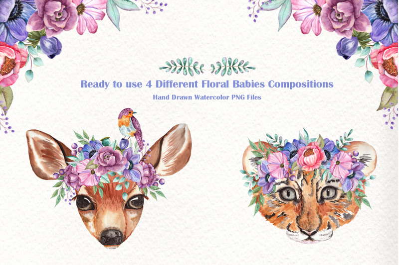 watercolor-baby-animals-and-flowers