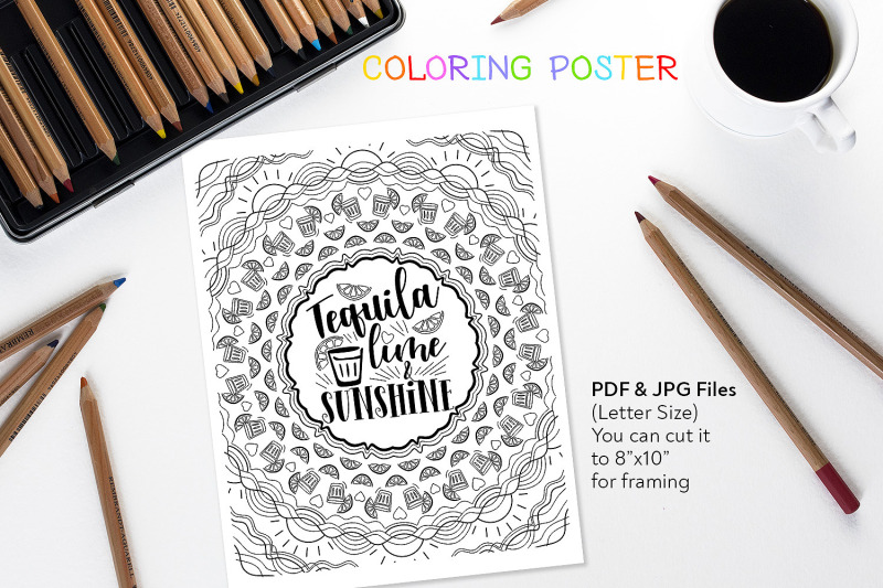 tequila-lime-amp-sunshine-coloring-quote