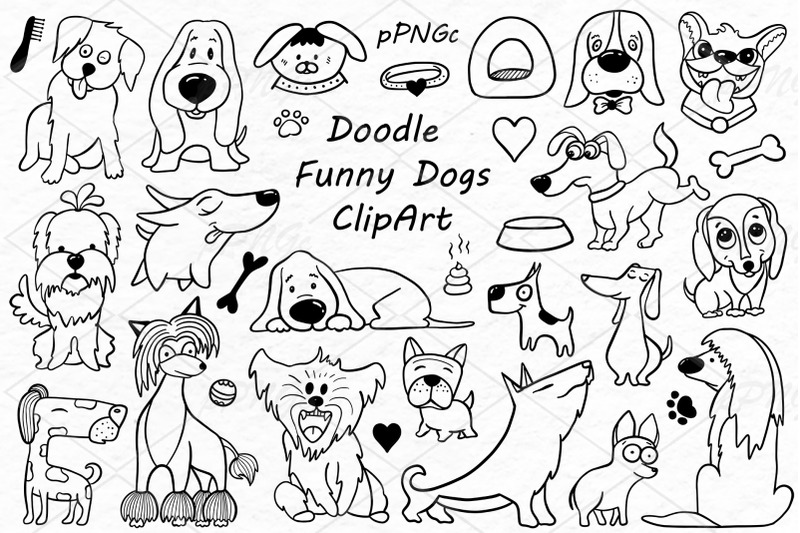 doodle-funny-dogs-clipart