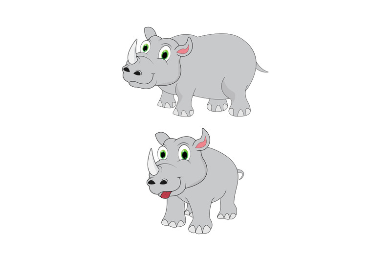 illustration-design-of-cute-rhino-animal-shapes