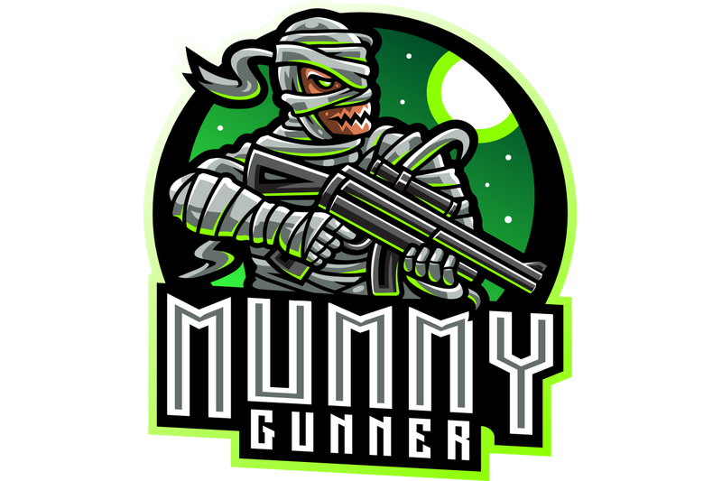 mummy-gunner-esport-mascot-logo