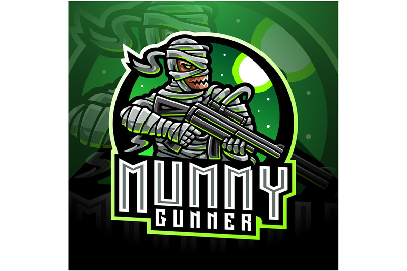 mummy-gunner-esport-mascot-logo