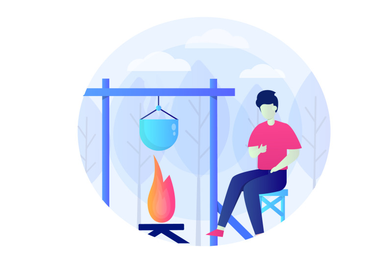 campfire-flat-illustration
