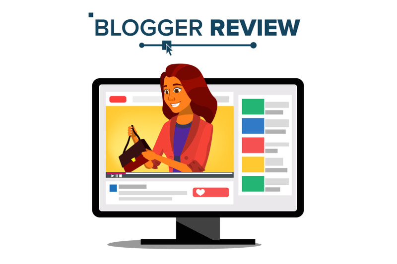 blogger-review-concept-vector-fashion-video-blog-channel-girl-popular-video-streamer-blogger-online-live-broadcast-in-web-interface-cartoon-illustration