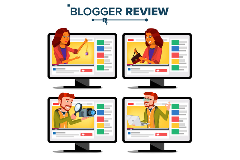 blogger-review-concept-vector-video-blog-channel-man-woman-popular-video-streamer-blogger-recording-online-live-broadcast-testing-functional-fashion-cartoon-illustration