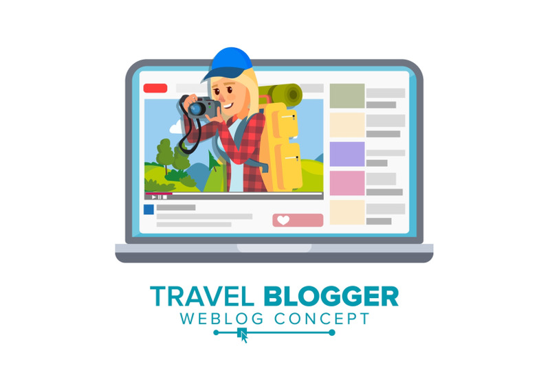 travel-weblog-concept-vector-personal-blog-about-tourism-and-hiking-blogosphere-online-girl-popular-videoblogger-isolated-flat-cartoon-illustration