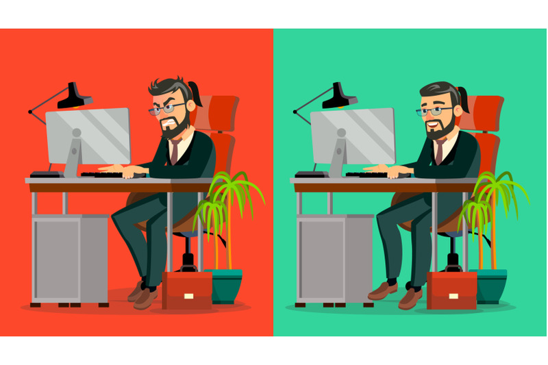 stressed-out-boss-vector-bearded-ceo-working-at-office-stressful-work-job-tired-businessman-person-hard-career-it-startup-business-company-flat-cartoon-character-illustration