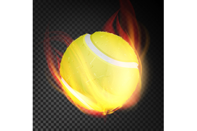 tennis-ball-vector-realistic-yellow-tennis-ball-in-burning-style-isolated-on-transparent-background