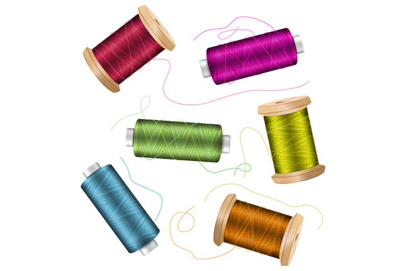 thread-spool-set-background-for-needlework-and-needlecraft-stock-vector-illustration-of-yarn-or-cotton-bobbin-reels-isolated-on-white