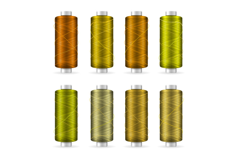 thread-spool-set-bright-plastic-bobbin-isolated-on-white-background-for-needlework-and-needlecraft-stock-vector-illustration