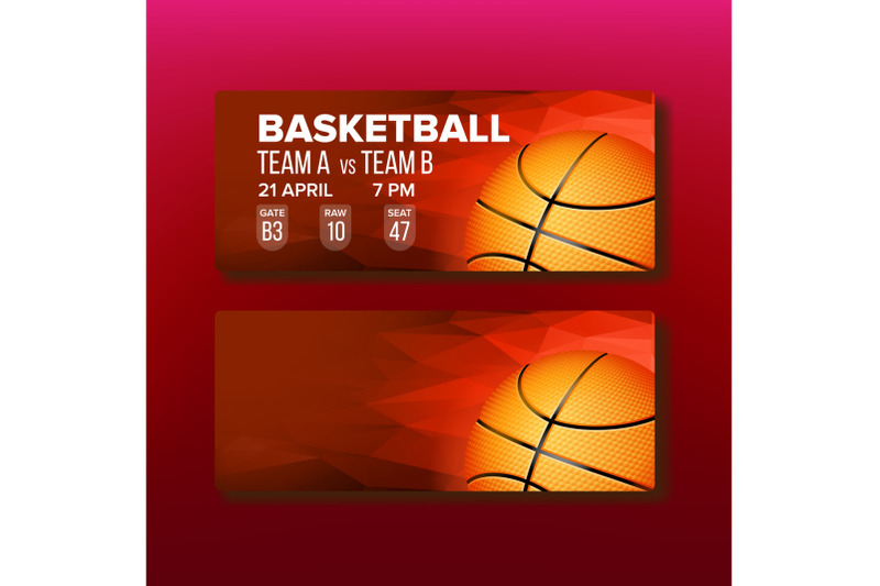 red-coupon-on-basketball-game-template-vector