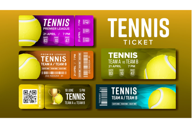 stylish-design-tickets-for-visit-tennis-set-vector