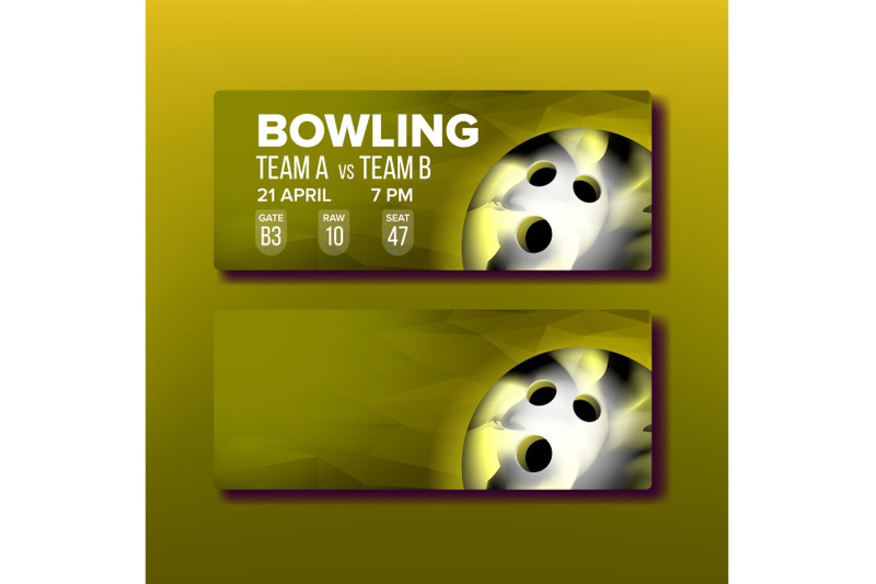 yellow-coupon-on-bowling-game-template-vector