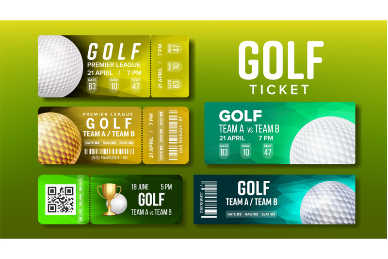 stylish-design-tickets-visit-golf-game-set-vector