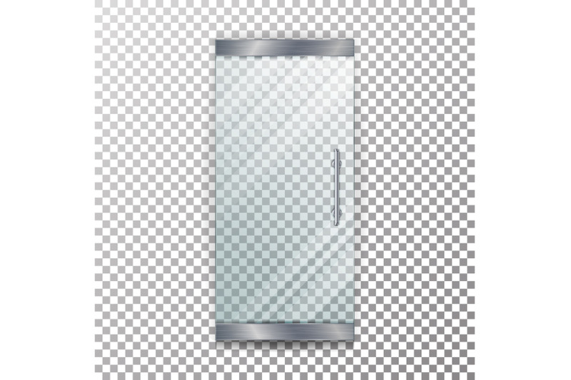 glass-door-transparent-vector-architectural-interior-symbol-with-soft-shadow-in-front-isolated-on-checkered-background