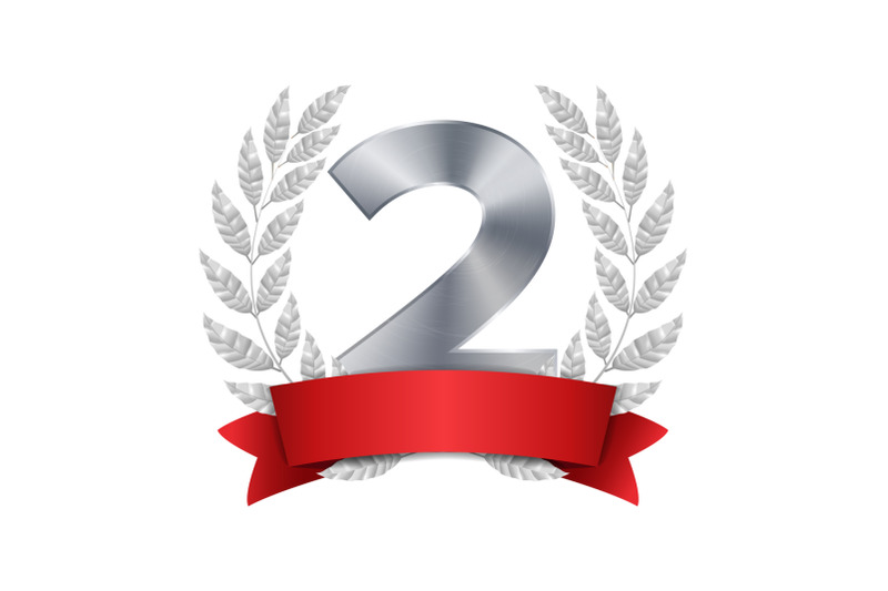 2nd-trophy-award-vector-second-silver-placement-achievement-figure-2-two-in-a-realistic-silver-laurel-wreath-red-ribbon-isolated-illustration