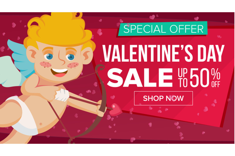 valentine-s-day-sale-banner-vector-cute-cupid-amour-wallpaper-flyer-invitation-poster-brochure-sale-header-limited-offer-cartoon-business-brochure-illustration