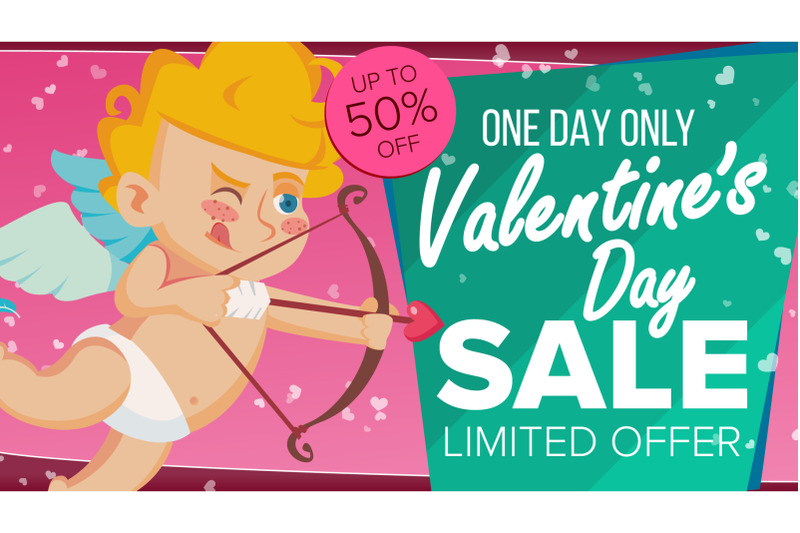 valentine-s-day-sale-banner-vector-happy-amour-design-for-web-flyer-february-14-card-advertising-limited-clearance-business-advertising-illustration