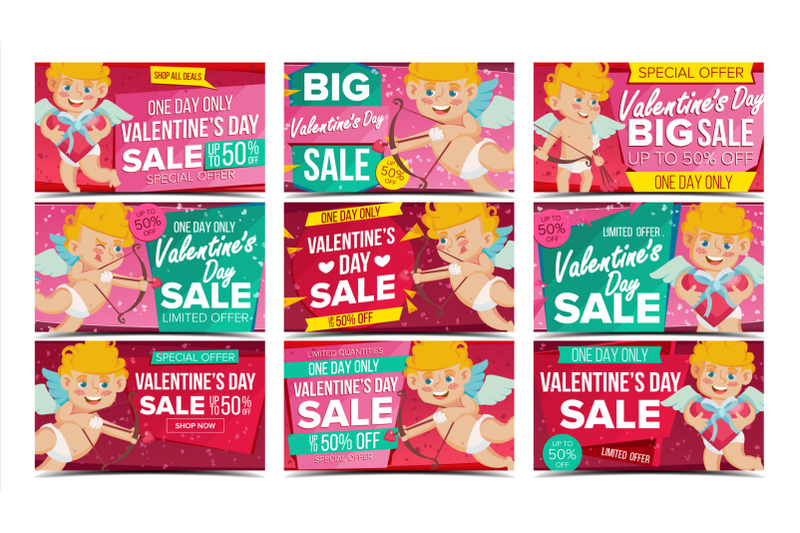 valentine-s-day-sale-banner-set-vector-happy-amour-holidays-sale-announcement-design-for-february-14-banner-brochure-poster-discount-offer-best-clearance-advertising-design-illustration