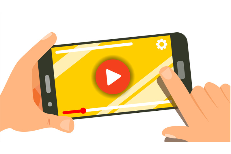 watching-video-on-smartphone-vector-human-hands-with-gadget-menu-panel-music-movie-finger-touch-screen-isolated-flat-illustration