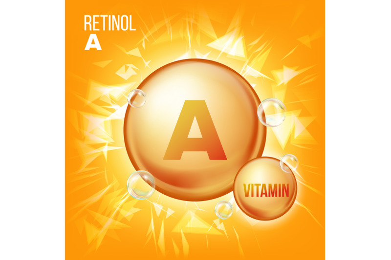 vitamin-a-retinol-vector-vitamin-gold-oil-pill-icon-organic-vitamin-gold-pill-icon-capsule-for-beauty-cosmetic-heath-promo-ads-design-3d-vitamin-complex-with-chemical-formula-illustration
