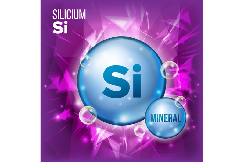 si-silicium-vector-mineral-blue-pill-icon-vitamin-capsule-pill-icon-substance-for-beauty-cosmetic-heath-promo-ads-design-3d-mineral-complex-with-chemical-formula-illustration