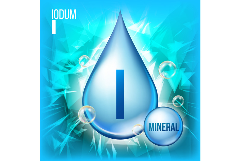 i-iodum-vector-mineral-blue-drop-icon-vitamin-capsule-liquid-icon-substance-for-beauty-cosmetic-heath-promo-ads-design-3d-mineral-complex-with-chemical-formula-illustration