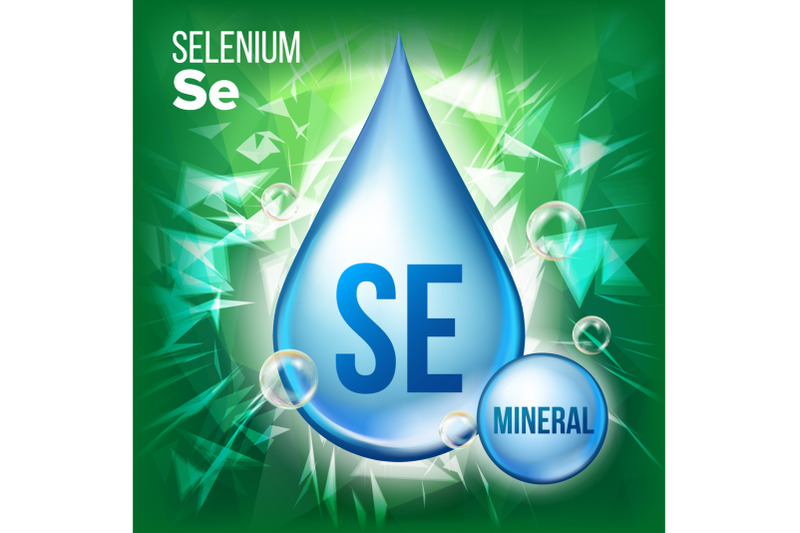 se-selenium-vector-mineral-blue-drop-icon-vitamin-liquid-droplet-icon-substance-for-beauty-cosmetic-heath-promo-ads-design-3d-mineral-complex-with-chemical-formula-illustration