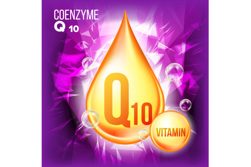 vitamin-q10-coenzyme-vector-organic-vitamin-gold-drop-icon-medicine-liquid-golden-substance-for-beauty-cosmetic-heath-promo-ads-design-drip-3d-complex-with-chemical-formula-illustration