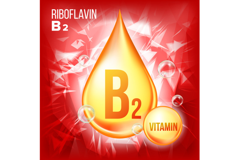 vitamin-b2-riboflavin-vector-vitamin-gold-oil-drop-icon-gold-droplet-icon-medicine-liquid-beauty-cosmetic-heath-promo-ads-design-drip-3d-complex-chemical-formula-illustration