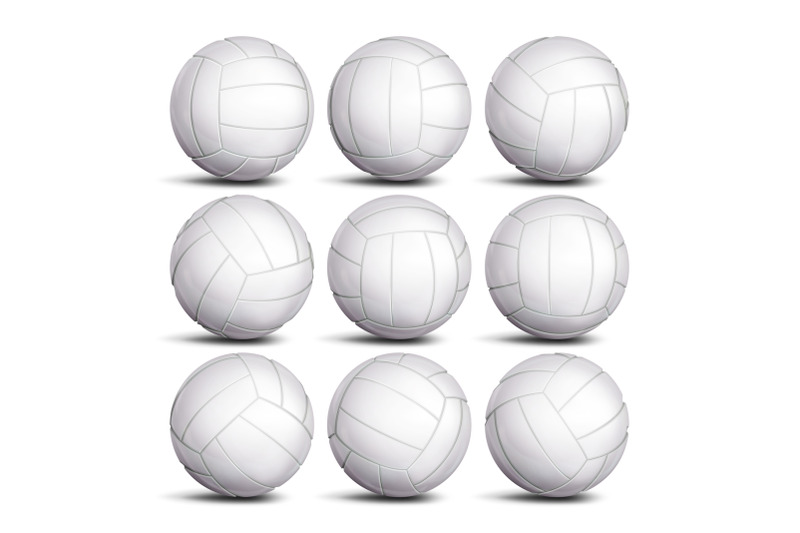 realistic-volleyball-ball-set-vector-classic-round-white-ball-different-views-sport-game-symbol-isolated-illustration