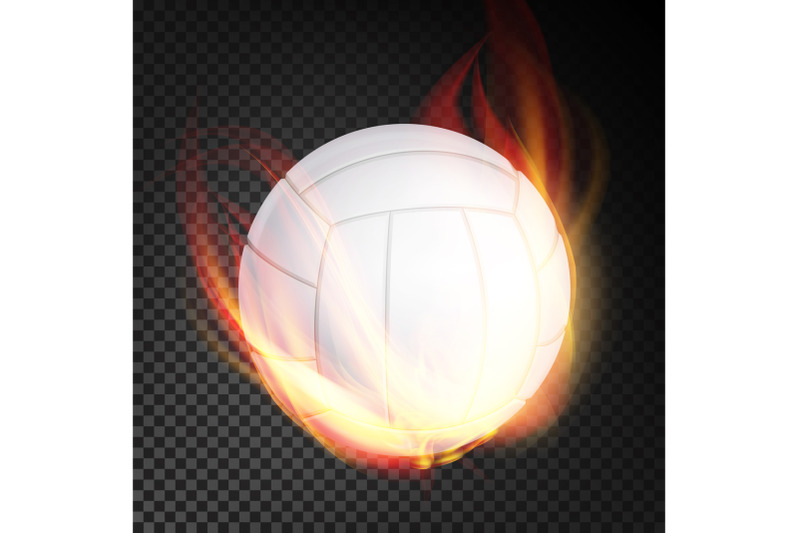 volleyball-ball-vector-realistic-white-volley-ball-in-burning-style-isolated-on-transparent-background