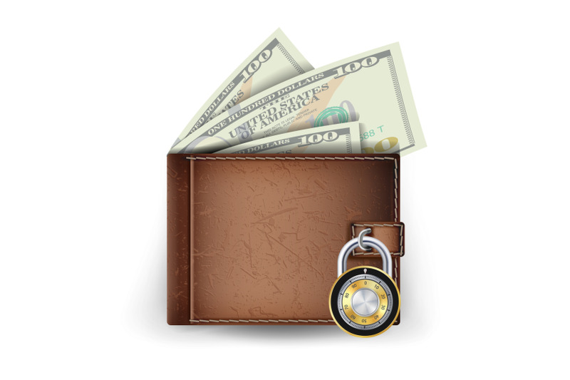 leather-wallet-vector-locked-with-combination-lock-modern-finance-secure-concept-isolated-illustration