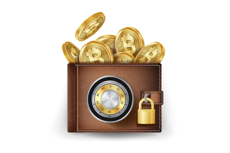 bitcoin-wallet-vector-abstract-technology-bitcoin-cryptography-finance-coin-icons-locked-with-combination-lock-modern-finance-secure-concept-isolated-illustration