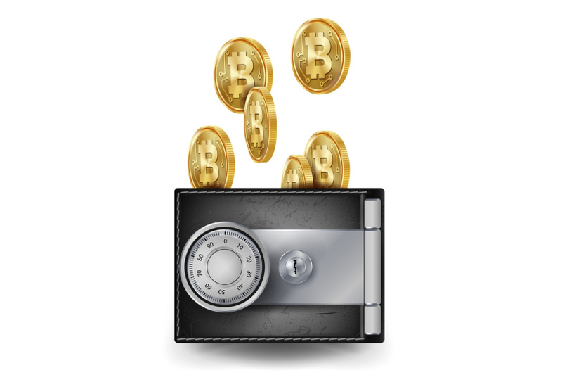 bitcoin-leather-wallet-vector-fintech-blockchain-bitcoins-trading-locked-with-combination-code-lock-finance-secure-concept-isolated-on-white-background-illustration