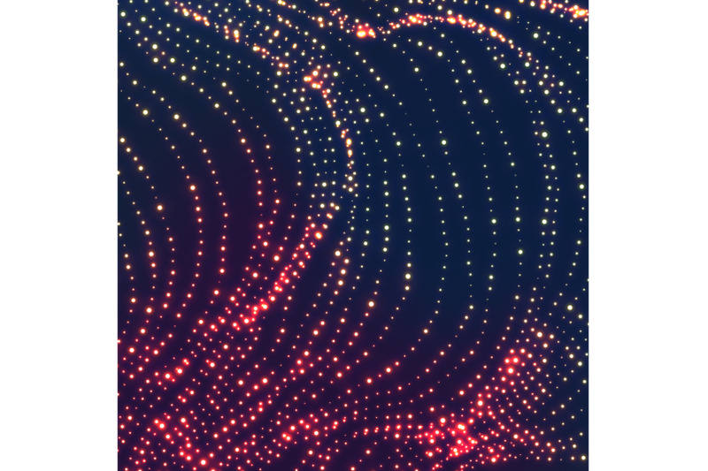 wave-background-ripple-grid-glowing-round-particles-swarm-of-dots-vector-illustration