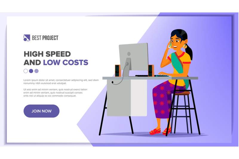 website-design-template-vector-business-background-financial-statistics-cartoon-team-electronic-backdrop-illustration