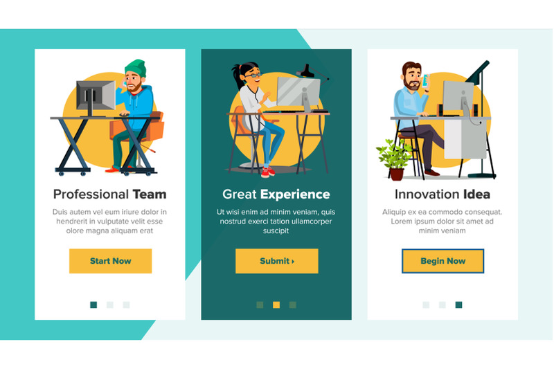 website-banners-vector-business-website-processes-and-office-situation-cartoon-team-onboarding-screen-support-solution-illustration