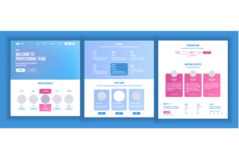 website-template-vector-page-business-interface-landing-web-page-responsive-ux-design-opportunity-form-finance-service-blog-news-illustration