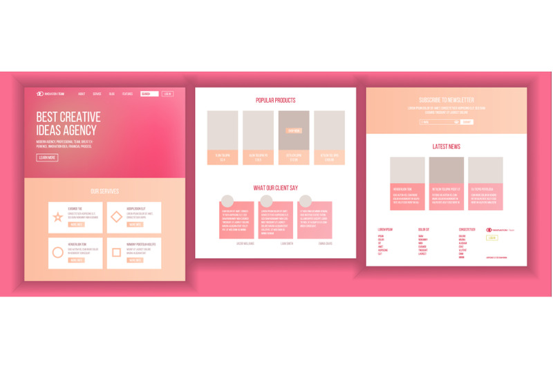 web-page-design-vector-website-business-style-front-end-site-scheme-landing-template-benefits-scheme-responsive-blank-credit-customer-illustration