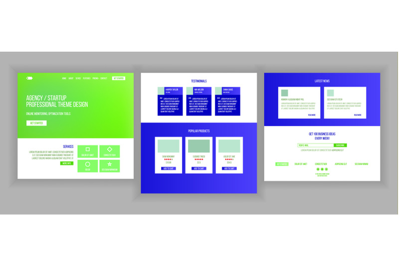 website-page-vector-business-agency-web-page-design-front-end-site-scheme-landing-template-protection-receipt-modern-marketing-business-interface-illustration