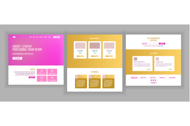 main-web-page-design-vector-website-business-concept-landing-template-working-team-cloud-room-application-newspaper-future-gadget-illustration