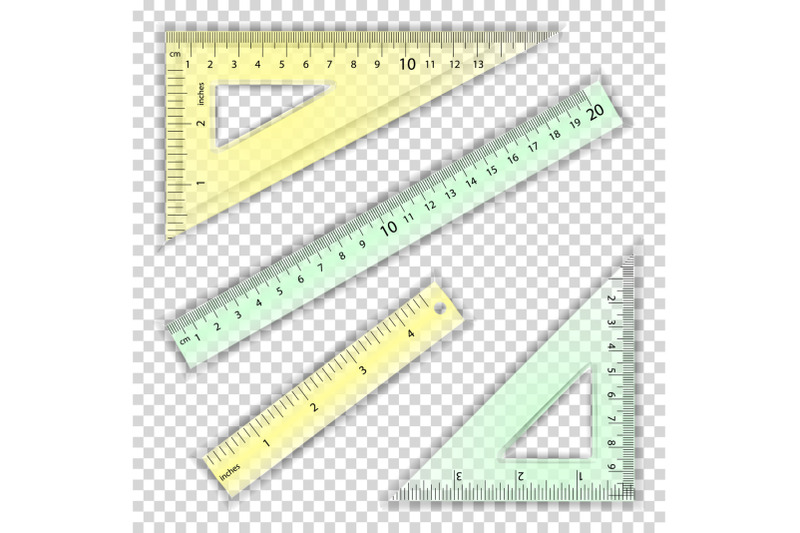 transparent-ruler-and-triangles-vector-centimeter-and-inch-measure-tool-equipment-illustration-several-instruments-variants-proportional-scaled