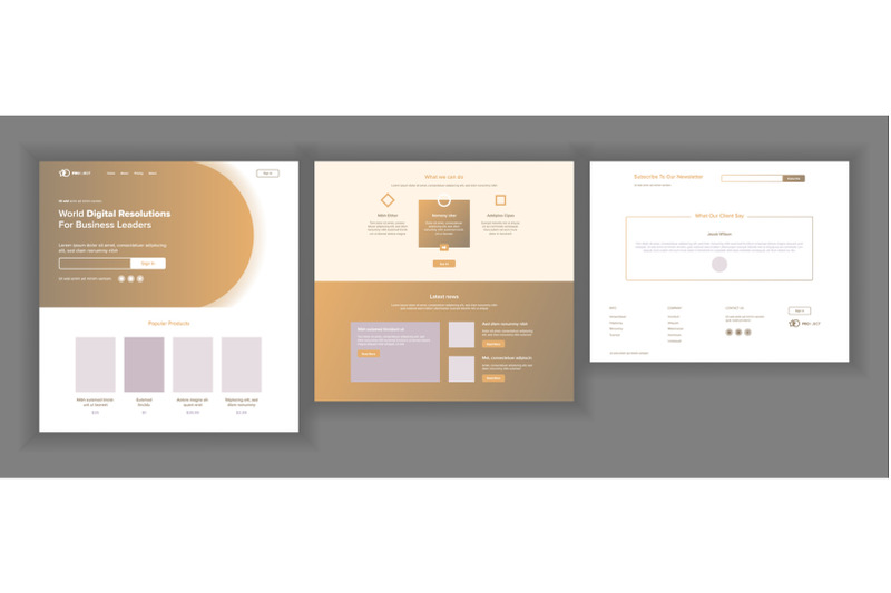 website-design-template-vector-business-interface-landing-web-page-professional-team-monitoring-and-optimization-popular-ptroducts-conference-course-illustration