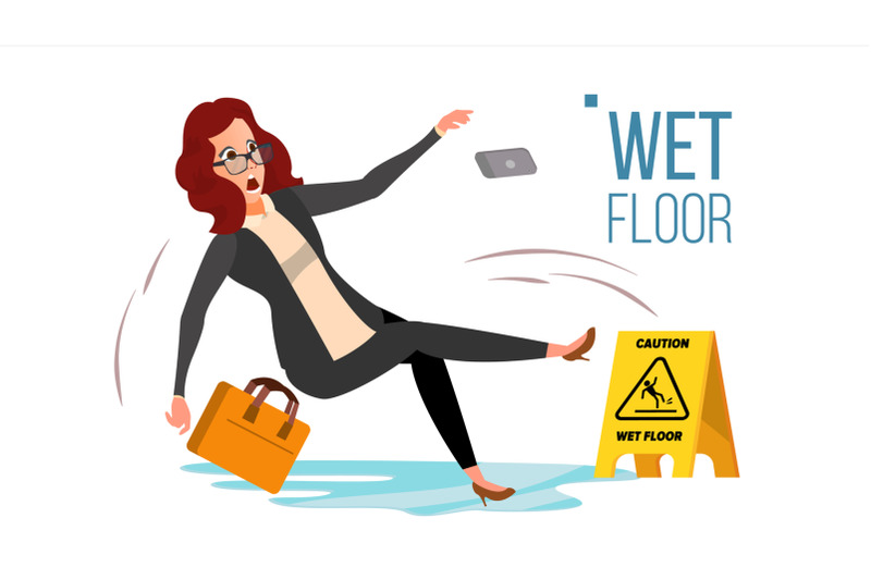 woman-slips-on-wet-floor-vector-modern-business-woman-in-office-danger-situation-in-action-clean-wet-floor-isolated-flat-cartoon-character-illustration