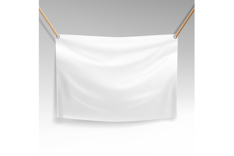 white-banner-with-ropes-vector-realistic-clear-textile-hanging-banner-template